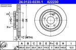 ATE Disc Frana 24.0122-0230.1 Mitsubishi Pajero Pinin I/Pajero Sport I