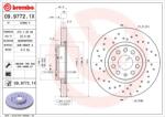 BREMBO Disc Frana 09.9772. 1X Audi A1/A3/Q2/Q3/Tt Audi (Faw) A3/Q2L/Q3 Cupra Formentor