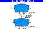 ATE Set Placute Frana, Frana Disc 13.0460-7265.2 Chrysler Delta Fiat Doblo Opel Combo (13.0460-7265.2)