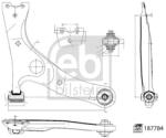 FEBI BILSTEIN Brat, Suspensie Roata Axa Fata Dreapta 187784 Toyota Rav 4 Ii (187784)