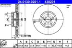 ATE Disc Frana 24.0130-0201.1 Lexus Gs/Is Ii/Is Iii/Rc