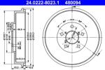 ATE Tambur Frana 24.0222-8023.1 Subaru Forester/Impreza/Legacy Ii