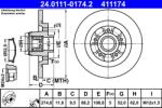 ATE Disc Frana 24.0111-0174.2 Renault Kangoo/Kangoo / Grand Kangoo Ii