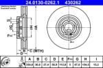 ATE Disc Frana 24.0130-0262.1 Mercedes-Benz A-Class/B-Class/Cla/Cla Shooting Brake