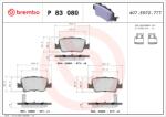 BREMBO Set Placute Frana, Frana Disc P83080 Toyota Auris/Corolla (P83080)