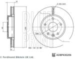 BLUE PRINT Disc Frana Punte Fata Adbp430206 Maxus D60/Euniq 5/Euniq 6/Ev30/G50/G50 Plus (ADBP430206)
