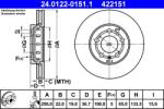 ATE Disc Frana 24.0122-0151.1 Audi A1/A2/A3 Seat Cordoba/Ibiza Iii/Ibiza Iv/Leon (24.0122-0151.1)