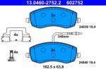 ATE Set Placute Frana, Frana Disc 13.0460-2752.2 Citroën C8 Fiat Ulysse Lancia Phedra