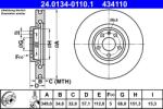 ATE Disc Frana 24.0134-0110.1 Audi A4 B9/A5/A6 C8/A7/A8 D5/Q5/Q7 Vw Touareg (24.0134-0110.1)
