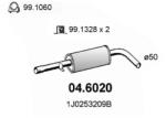 ASSO Toba Esapamet Intermediara 04.6020 Audi A3 Seat Leon/Toledo Ii Skoda Octavia I (04.6020)