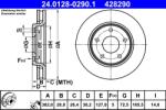 ATE Disc Frana 24.0128-0290.1 Chrysler Voyager V Fiat Freemont (24.0128-0290.1)