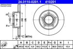ATE Disc Frana 24.0110-0201.1 Audi 100 C4/A6 C4/A6 C5 Skoda Superb I Vw Passat B5