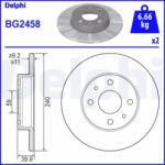 DELPHI Disc Frana Bg2458 Abarth 500 / 595 / 695/500C / 595C / 695C Alfa Romeo 145/146 (BG2458)