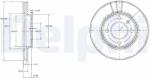 DELPHI Disc Frana Bg2109 Audi 80 B1/80 B2/90 B2/Coupe B2 Seat Cordoba/Cordoba Vario