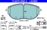 ATE Set Placute Frana, Frana Disc 13.0470-3893.2 Vw California T6/Multivan T6