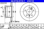 ATE Disc Frana 24.0116-0110.1 Mercedes-Benz G-Class/Sprinter 2-T/Sprinter 3-T (24.0116-0110.1)