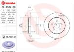BREMBO Disc Frana 08. A534.31 Lexus Ct Subaru Trezia Toyota Corolla/Corolla Quest/Matrix (08.A534.31)