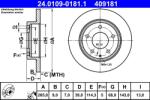 ATE Disc Frana 24.0109-0181.1 Mazda 3/Cx-3 (24.0109-0181.1)