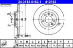 ATE Disc Frana 24.0112-0162.1 Citroën C5 Iii Peugeot 407/508/508 I/508 Sw I/607/Rcz