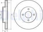 DELPHI Disc Frana Bg4454 Nissan Micra Iv/Note/Versa Ii Renault Scala (BG4454)