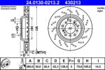 ATE Disc Frana 24.0130-0213.2 Bmw 1/3