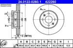 ATE Disc Frana 24.0122-0260.1 Hyundai Accent Iii/Accent Iv/I20 I Kia Rio Ii