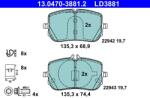 ATE Set Placute Frana, Frana Disc 13.0470-3881.2 Mercedes-Benz A-Class/B-Class/Cla