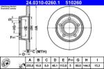 ATE Disc Frana 24.0310-0260.1 Audi A6 C5/Allroad C5
