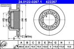 ATE Disc Frana 24.0122-0267.1 Renault Mascott/Master Pro Renault Trucks Mascott (24.0122-0267.1)