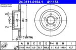 ATE Disc Frana 24.0111-0154.1 Ford Tourneo Connect/Transit Connect