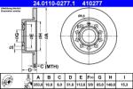 ATE Disc Frana 24.0110-0277.1 Audi A3 Seat Altea/Leon/Toledo Iii Skoda Octavia Ii