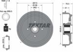 TEXTAR Tambur Frana 94037900 Citroën C-Elysee/C3 Ii/C3 Iii/Ds3 Ds Ds 3 Peugeot 207/208 (94037900)