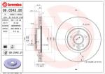 BREMBO Disc Frana 09. C542.21 Volvo C30/C70 Ii/S40 Ii/V40/V40 Cross Country/V50