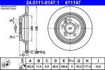 ATE Disc Frana 24.0111-0147.1 Volvo S60 Ii/S60 Ii Cross Country/S80 Ii/V60 I/V70 Iii (24.0111-0147.1)