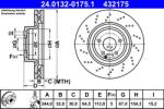 ATE Disc Frana 24.0132-0175.1 Mercedes-Benz E-Class T-Model/Slc/Slk