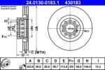 ATE Disc Frana 24.0130-0183.1 Audi A6 C4/A8 D2/A8 D3 Vw Phaeton (24.0130-0183.1)