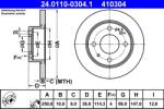 ATE Disc Frana 24.0110-0304.1 Mitsubishi Colt/Colt Czc Vi/Colt Vi Smart Forfour