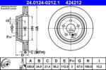 ATE Disc Frana 24.0124-0212.1 Mercedes-Benz S-Class/Sl