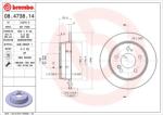 BREMBO Disc Frana 08.4738. 14 Lifan 320/330 Mercedes-Benz 124/124 T-Model/190/E-Class