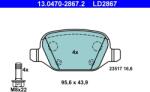 ATE Set Placute Frana, Frana Disc 13.0470-2867.2 Alfa Romeo 147/156/Gt Fiat Linea