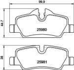 TEXTAR Set Placute Frana, Frana Disc 2598001 Mini Mini (2598001)