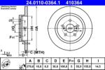 ATE Disc Frana 24.0110-0364.1 Lexus Ct Toyota Urban Cruiser