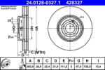 ATE Disc Frana 24.0128-0327.1 Mercedes-Benz A-Class/B-Class/Cla/Cla Shooting Brake