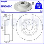 DELPHI Disc Frana Bg5089C Audi Q2 Seat Ateca/Leon Skoda Karoq/Octavia Iv Vw Jetta Vii