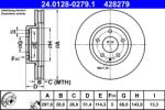 ATE Disc Frana 24.0128-0279.1 Mazda 6