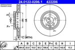 ATE Disc Frana 24.0122-0206.1 Mg Mg Zt/Mg Zt- T Rover 75/75 I