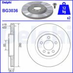 DELPHI Disc Frana Bg3036 Audi A1/A3 Seat Ibiza Iv/Leon/Toledo I/Toledo Ii/Toledo Iv (BG3036)