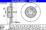 ATE Disc Frana 24.0124-0265.1 Mercedes-Benz A-Class/B-Class/Cla/Cla Shooting Brake