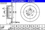 ATE Disc Frana 24.0112-0164.1 Toyota Alphard I/Avensis Verso/Isis/Previa Ii (24.0112-0164.1)