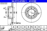 ATE Disc Frana 24.0113-0189.1 Land Rover Defender/Defender Pick Up/Discovery I (24.0113-0189.1)
